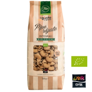 makaroni Pipe Rigate no pilngraudu cietajiem kviešiem BIO 500 g