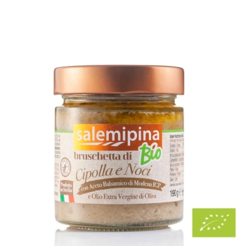 bruschetta ar sīpoliem un riekstiem ar Modenas IGP balzamiko etiķi BIO 190 g