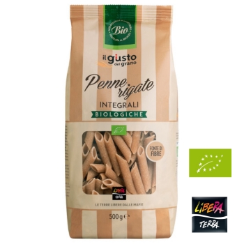 makaroni Penne Rigate no pilngraudu cietajiem kviešiem BIO 500 g